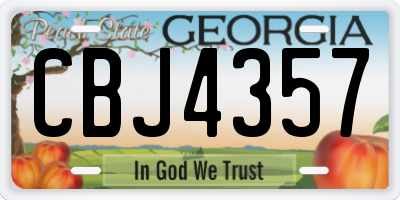 GA license plate CBJ4357