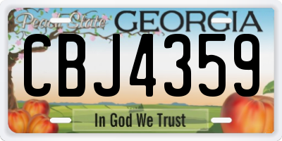 GA license plate CBJ4359