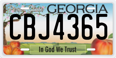 GA license plate CBJ4365