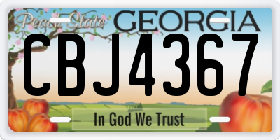 GA license plate CBJ4367