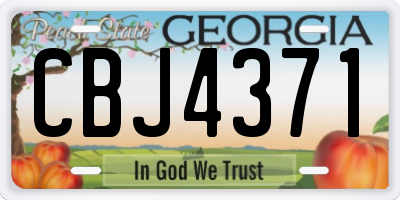 GA license plate CBJ4371