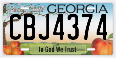GA license plate CBJ4374