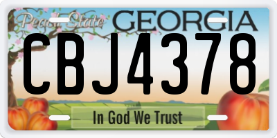 GA license plate CBJ4378