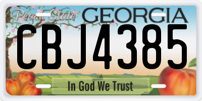 GA license plate CBJ4385