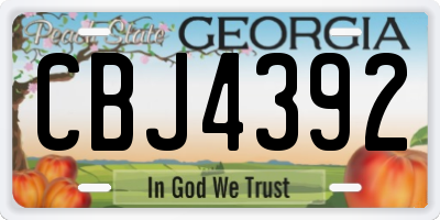 GA license plate CBJ4392