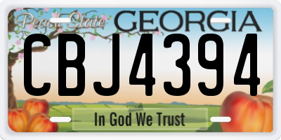 GA license plate CBJ4394