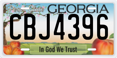GA license plate CBJ4396