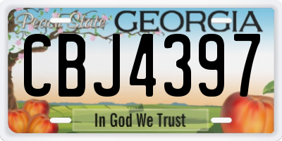GA license plate CBJ4397