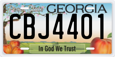 GA license plate CBJ4401