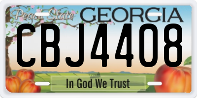GA license plate CBJ4408