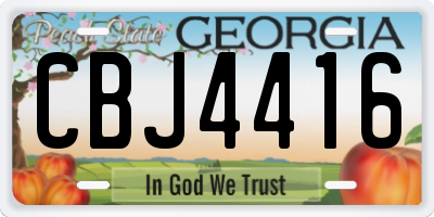 GA license plate CBJ4416