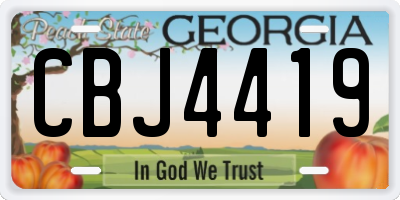 GA license plate CBJ4419