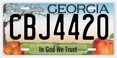 GA license plate CBJ4420