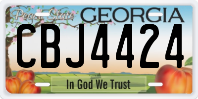 GA license plate CBJ4424