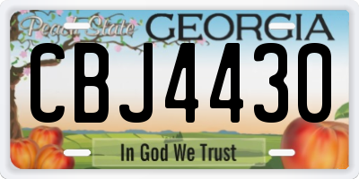 GA license plate CBJ4430
