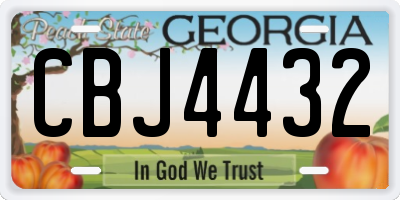 GA license plate CBJ4432