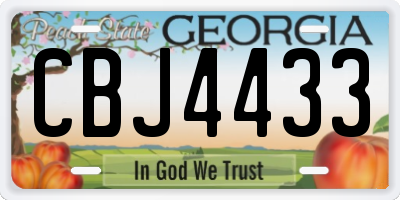 GA license plate CBJ4433