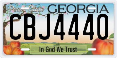 GA license plate CBJ4440