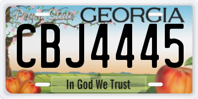 GA license plate CBJ4445