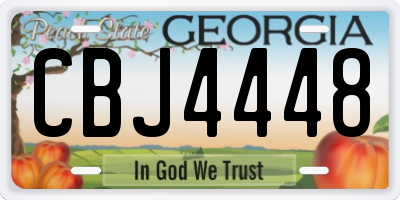 GA license plate CBJ4448