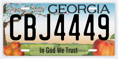 GA license plate CBJ4449