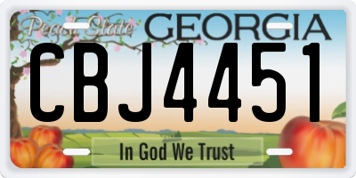 GA license plate CBJ4451