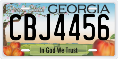 GA license plate CBJ4456