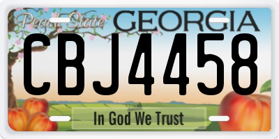 GA license plate CBJ4458