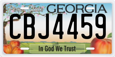 GA license plate CBJ4459