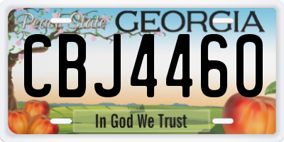 GA license plate CBJ4460