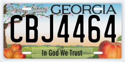 GA license plate CBJ4464