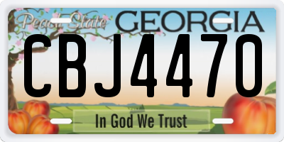 GA license plate CBJ4470