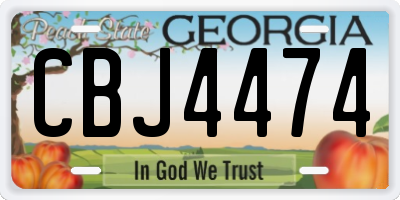 GA license plate CBJ4474