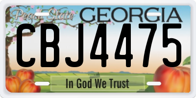 GA license plate CBJ4475