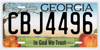GA license plate CBJ4496