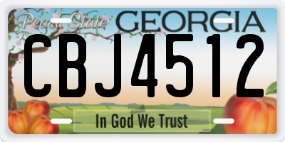 GA license plate CBJ4512