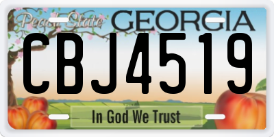 GA license plate CBJ4519
