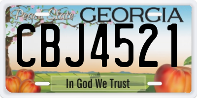 GA license plate CBJ4521