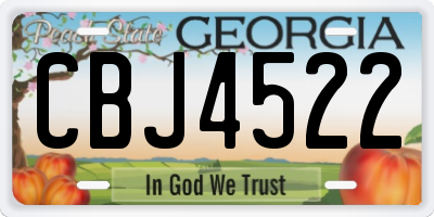 GA license plate CBJ4522