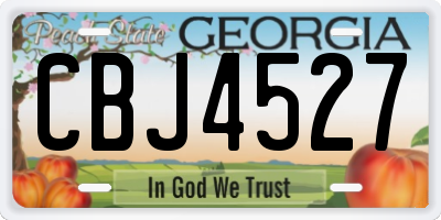 GA license plate CBJ4527