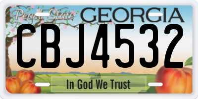 GA license plate CBJ4532