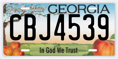 GA license plate CBJ4539