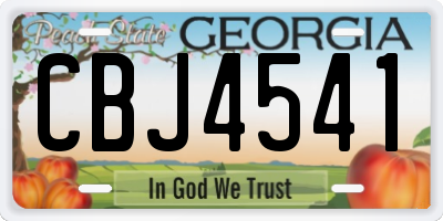 GA license plate CBJ4541