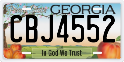 GA license plate CBJ4552