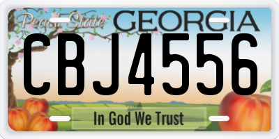 GA license plate CBJ4556