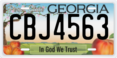 GA license plate CBJ4563