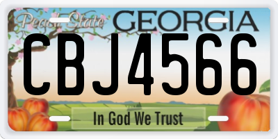 GA license plate CBJ4566