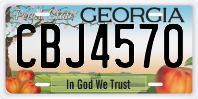 GA license plate CBJ4570