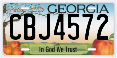 GA license plate CBJ4572