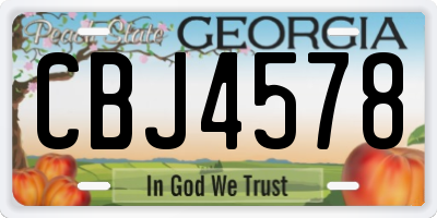 GA license plate CBJ4578